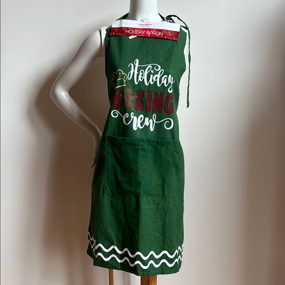 Baking Crew Apron holiday festive print chef baking